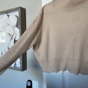 Jolie nude/cream distressed sweater
